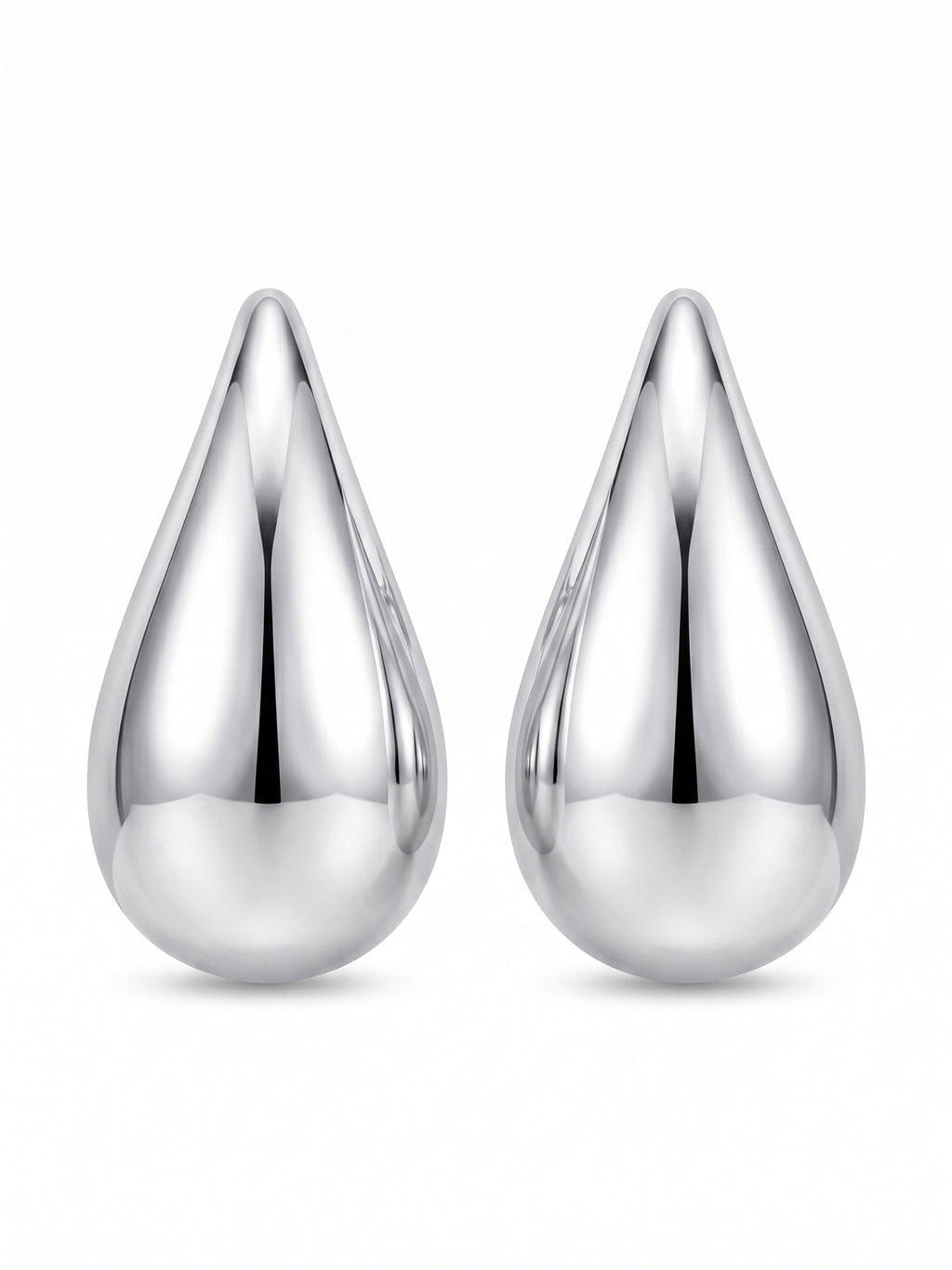 Mirror-Glaze Teardrop Studs