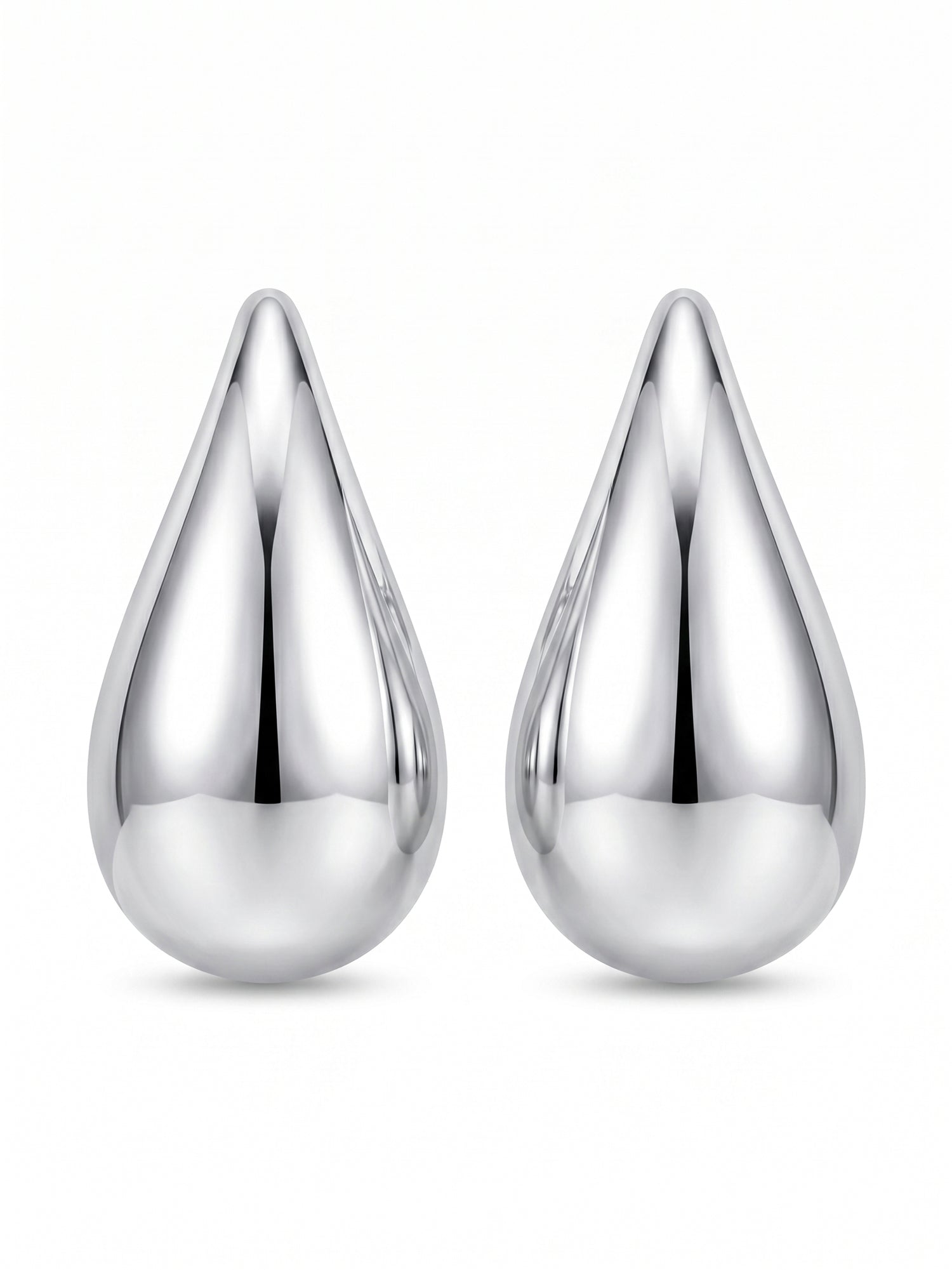 Mirror-Glaze Teardrop Studs