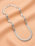 Flat Snake Herringbone Statement Chain in 925 sterling silver — 925 Siller