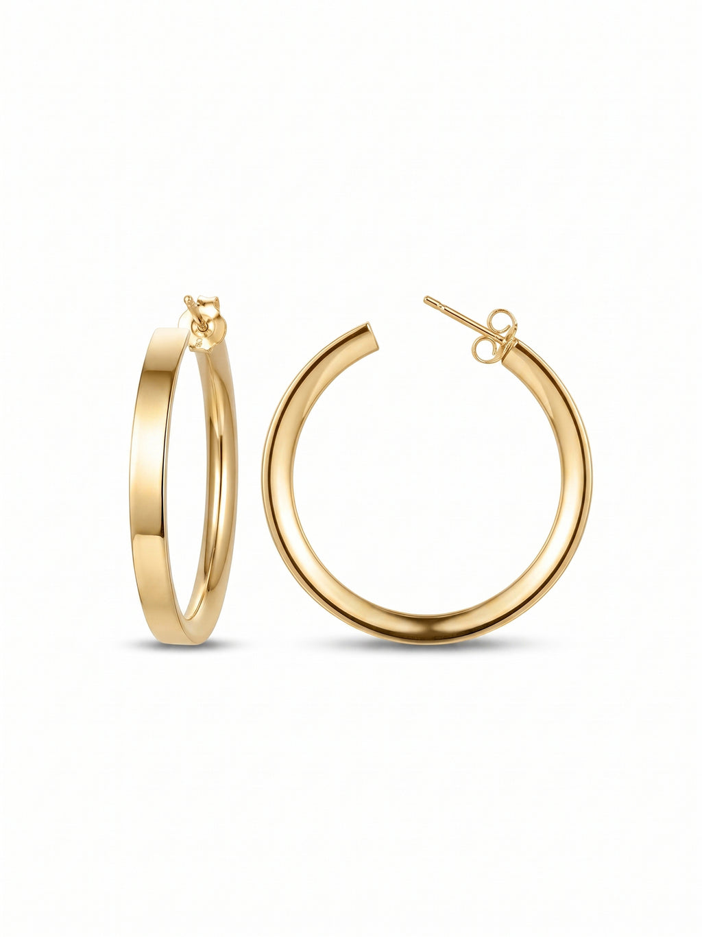 Polished Tube Hoop Earrings