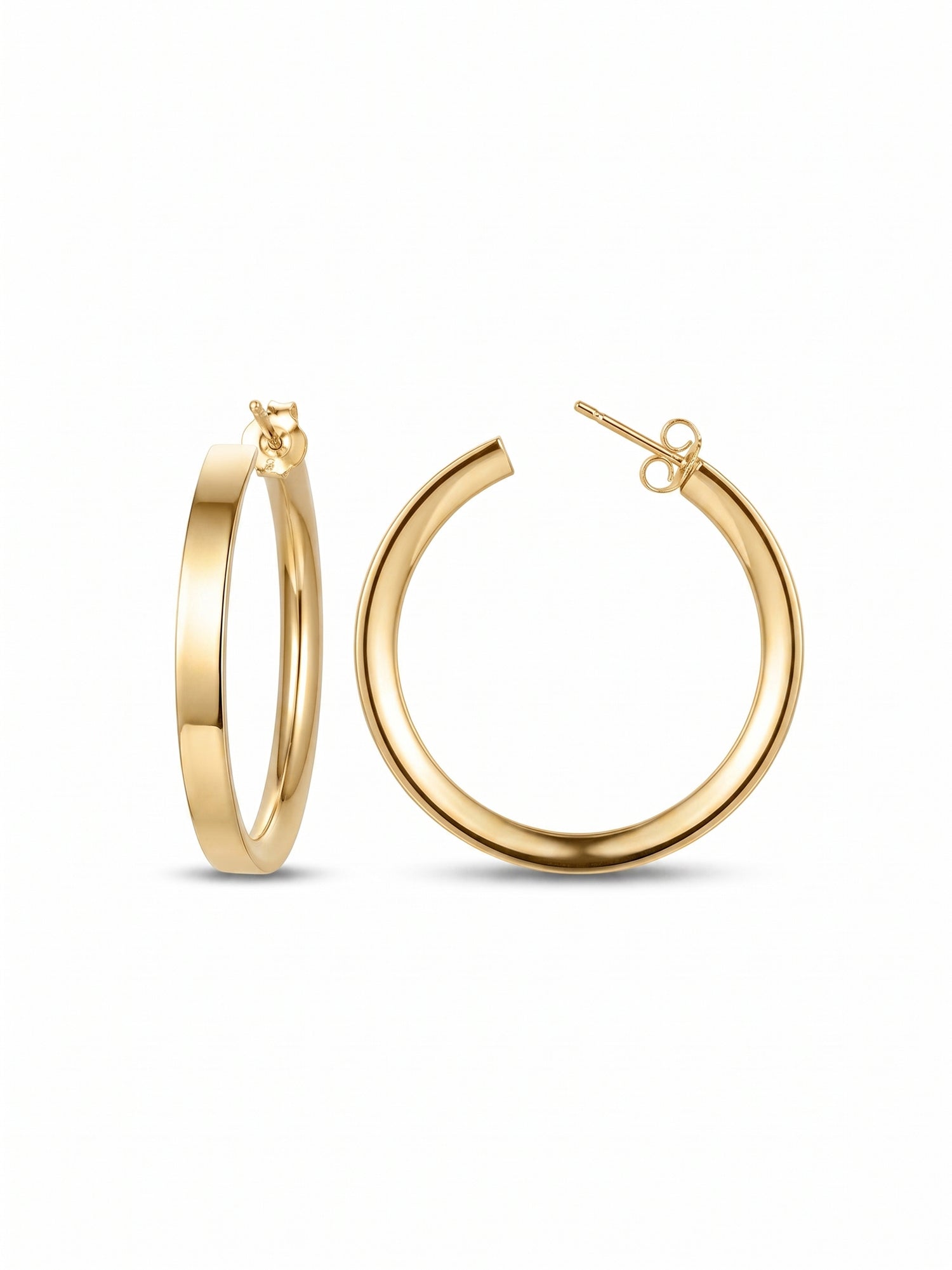 Polished Tube Hoop Earrings