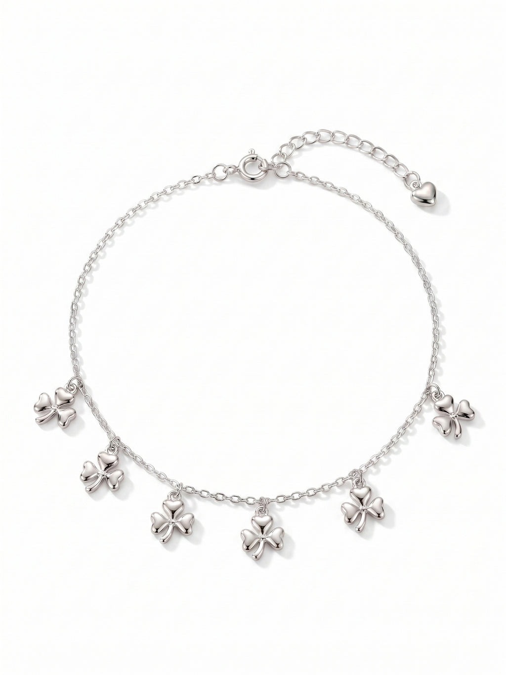 Three-Leaf Clover Charm Anklet