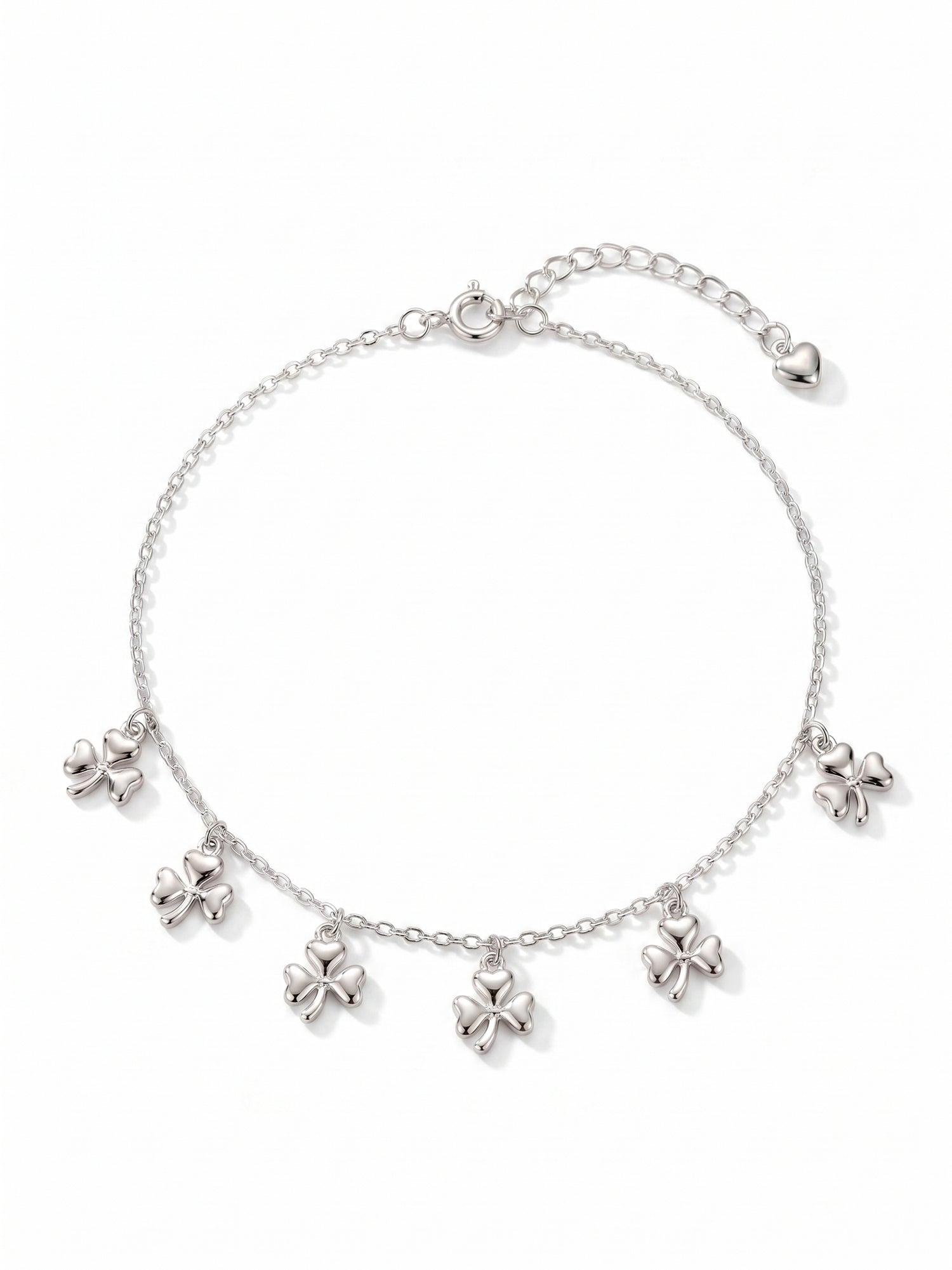Three-Leaf Clover Charm Anklet