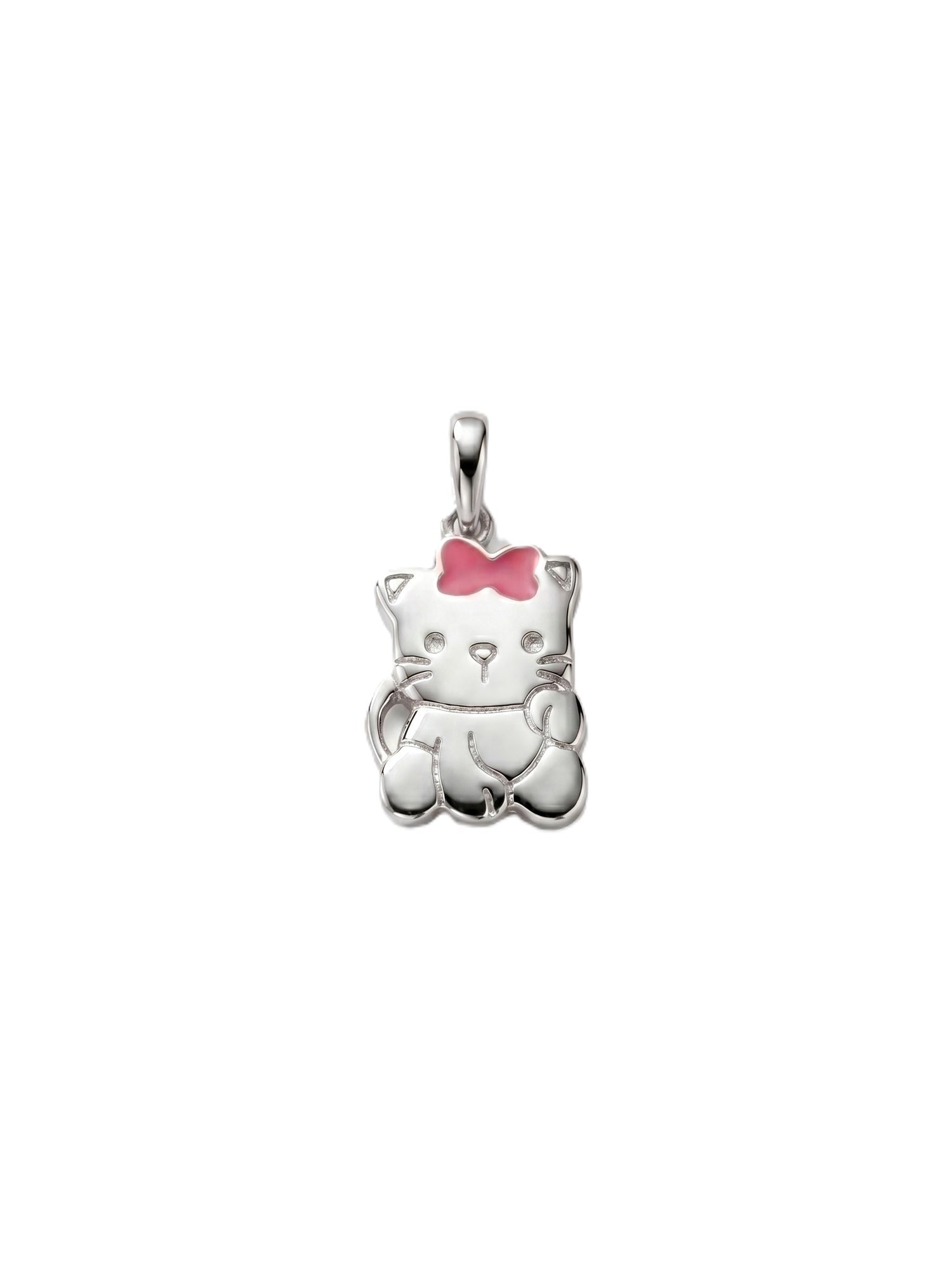 Kids Pink Bow Kitty Pendant