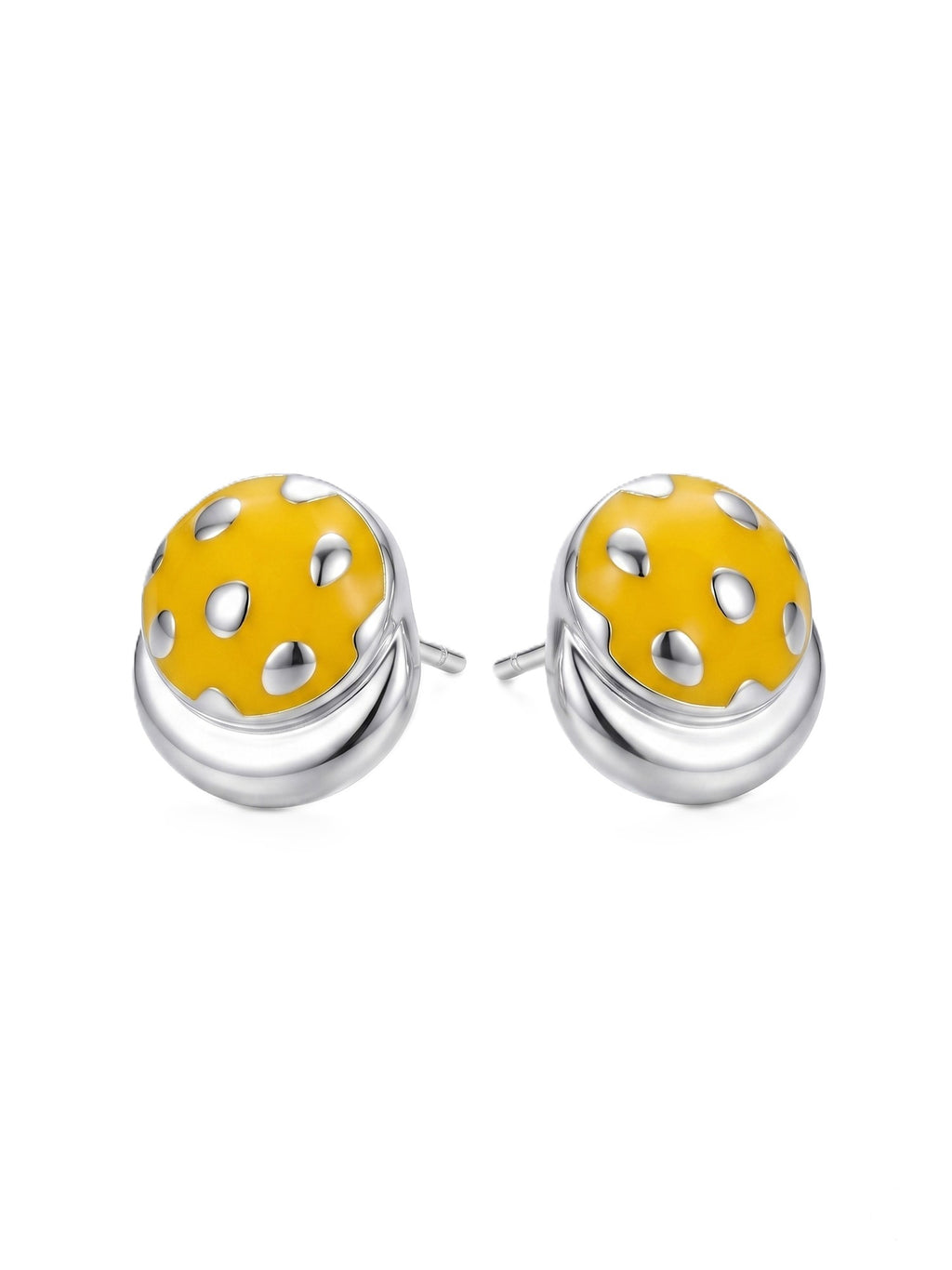 Sunny Polka-Dot Mushroom Studs
