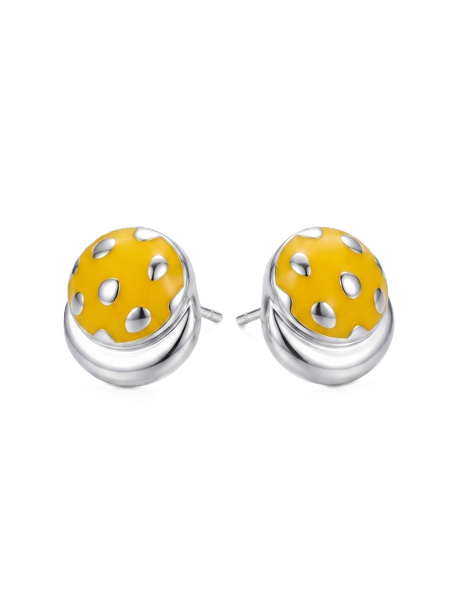 Sunny Polka-Dot Mushroom Studs