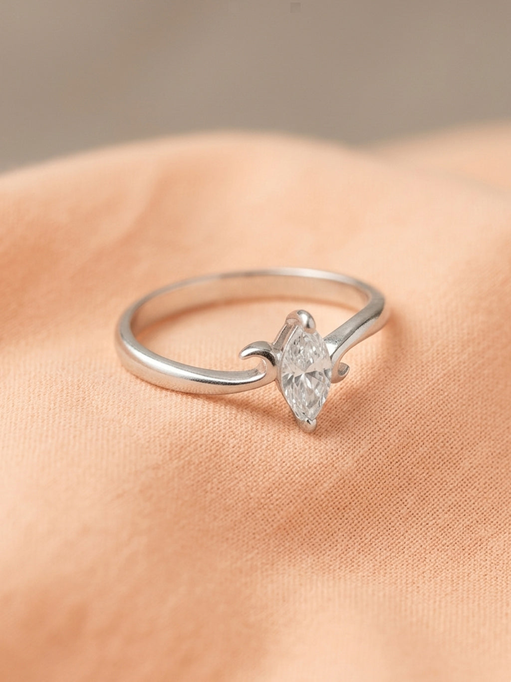 Marquise Swirl Solitaire Ring