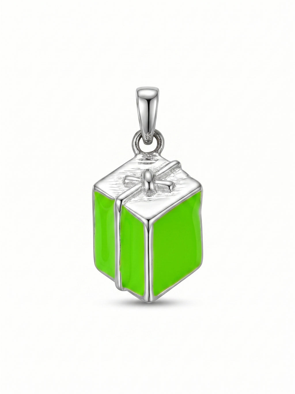 Kids Festive Lime Green Gift Box Pendant