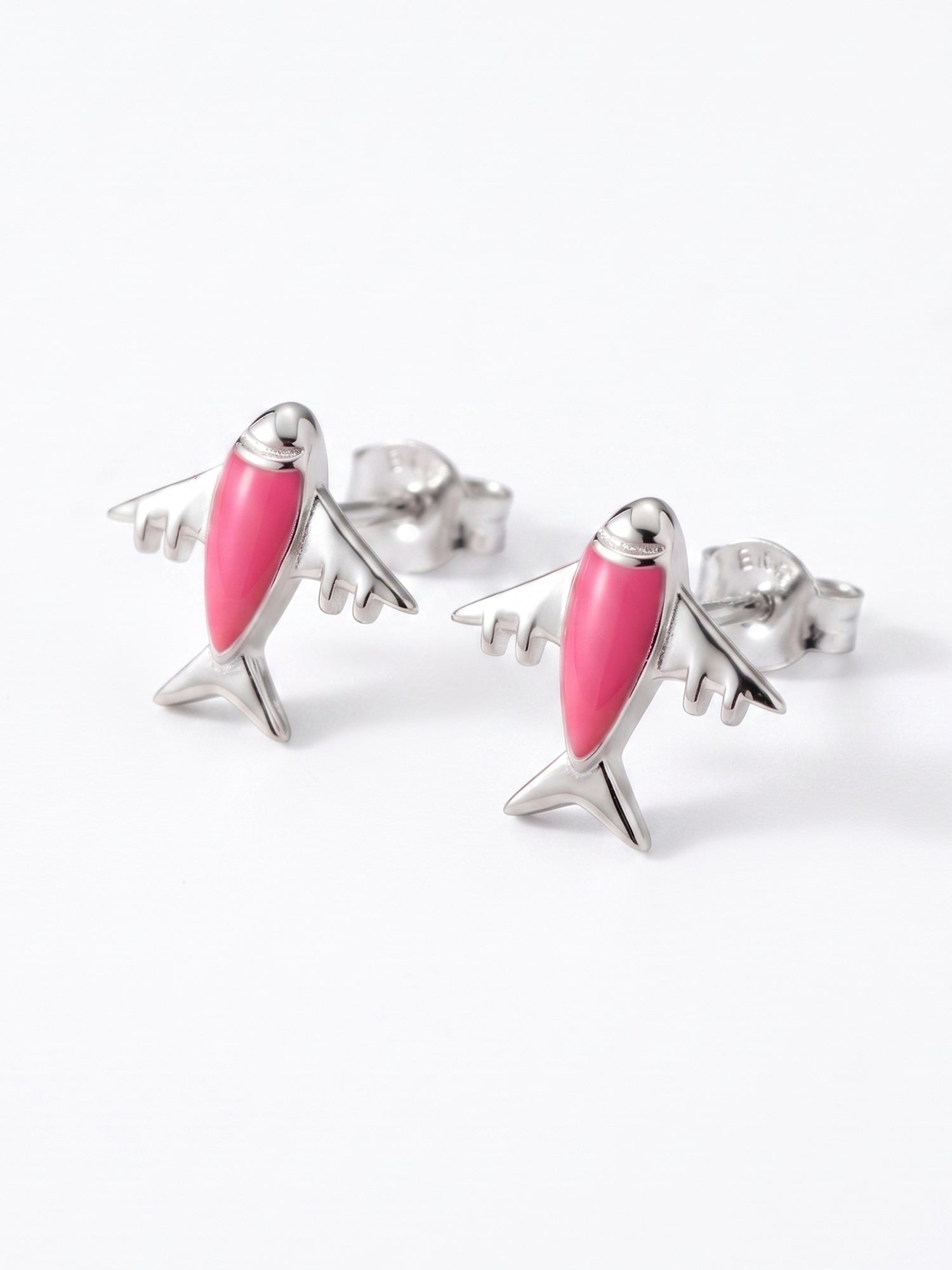 Jet-Setter Pink Plane Studs