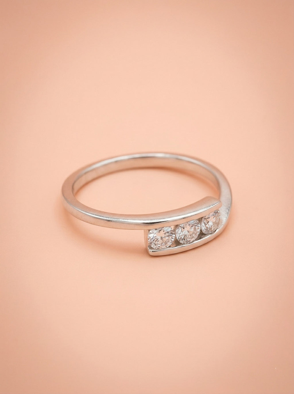 Channel-Set Triple Stone Bypass Ring
