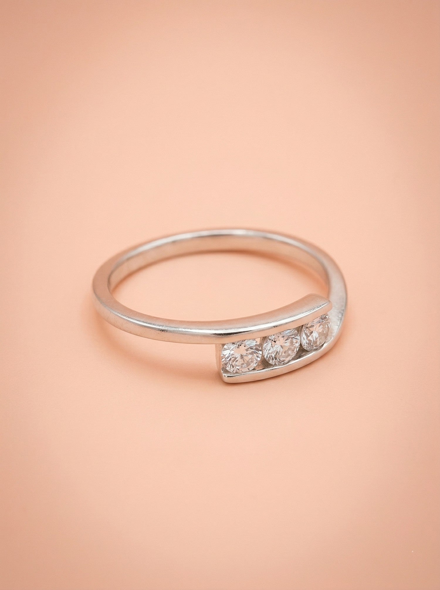 Channel-Set Triple Stone Bypass Ring
