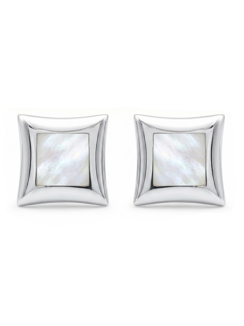 Mother of Pearl Inlay Square Stud Earrings