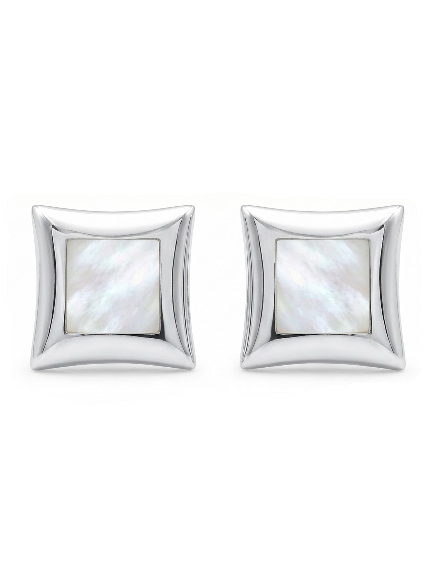 Mother of Pearl Inlay Square Stud Earrings