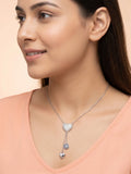Pavé Heart & Evil Eye Lariat Necklace