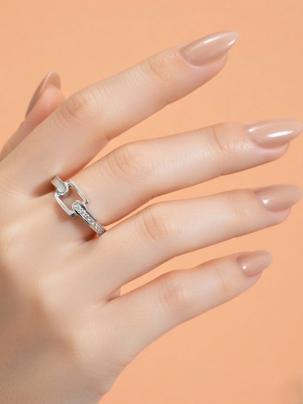 Linked Shimmer Statement Ring