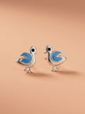 Whimsical Bluebird Studs
