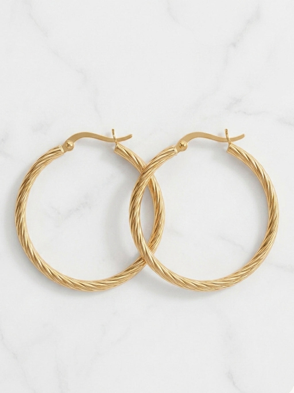 Gilded Helical Hoop Earrings