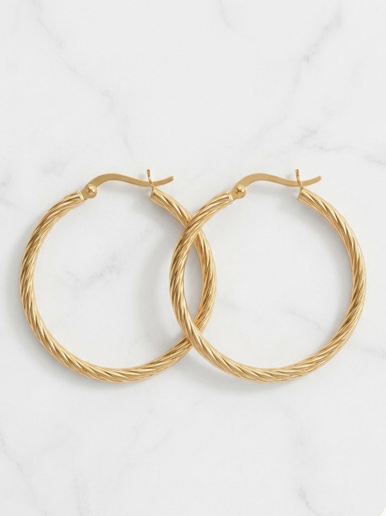 Gilded Helical Hoop Earrings