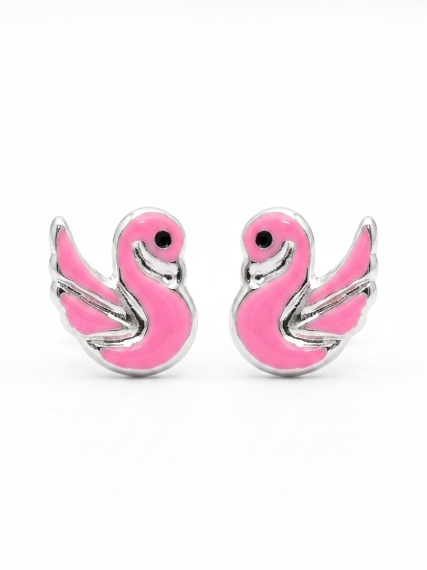 Pink Swan Studs