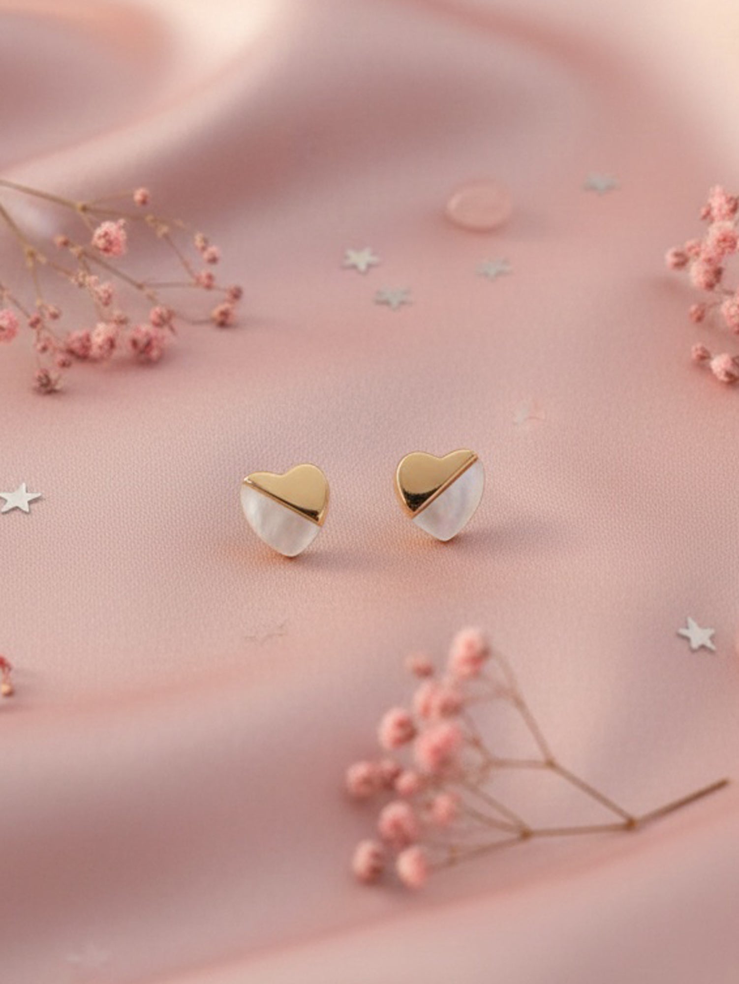 Dual Tone Heart Stud