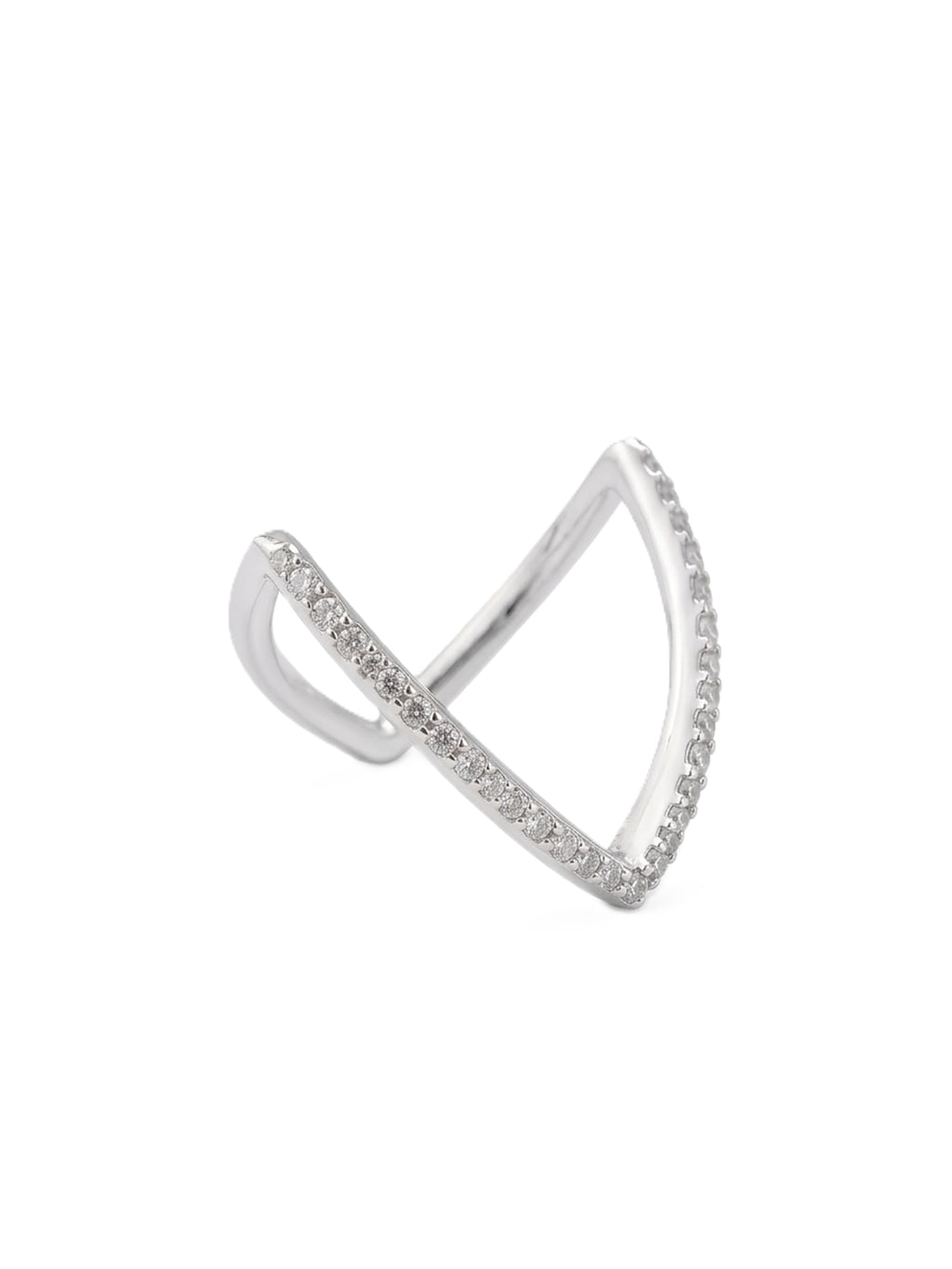 The Vertex Pavé Double-V Ring