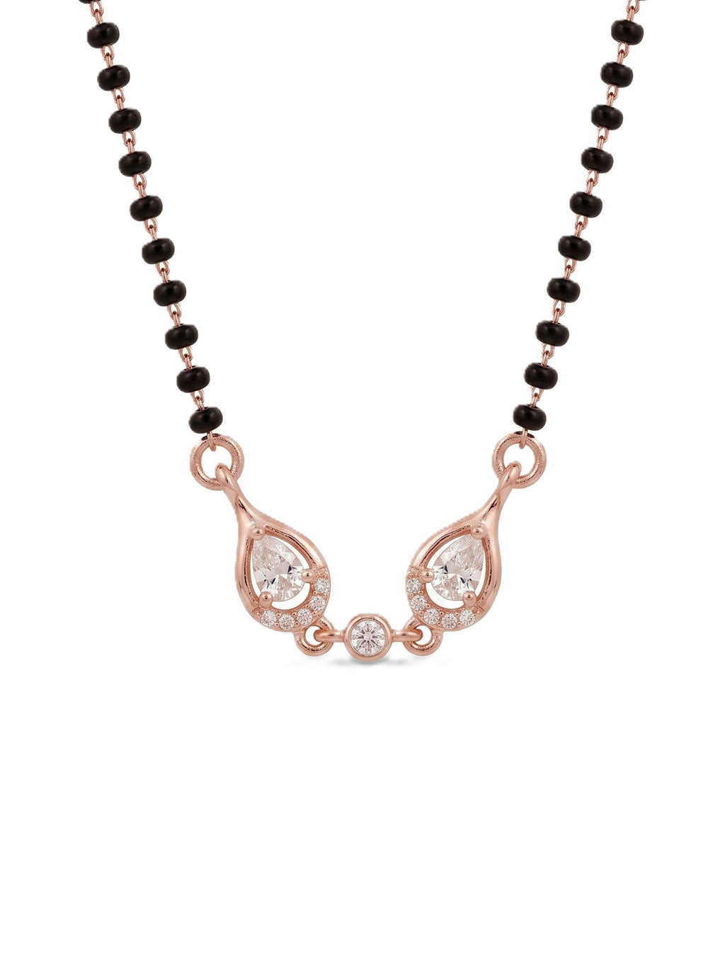 Rose Gold Teardrop Cubic Zirconia Mangalsutra