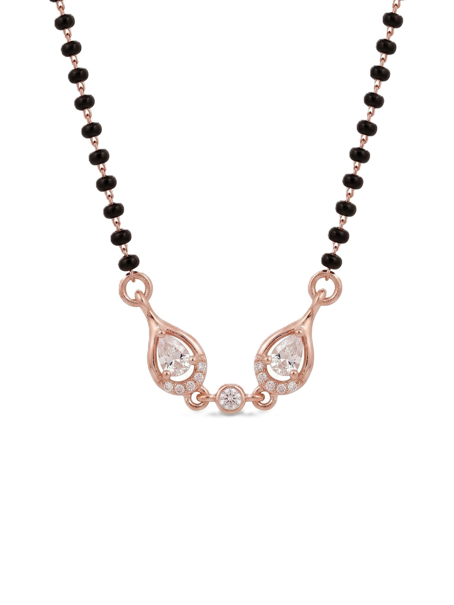 Rose Gold Teardrop Cubic Zirconia Mangalsutra
