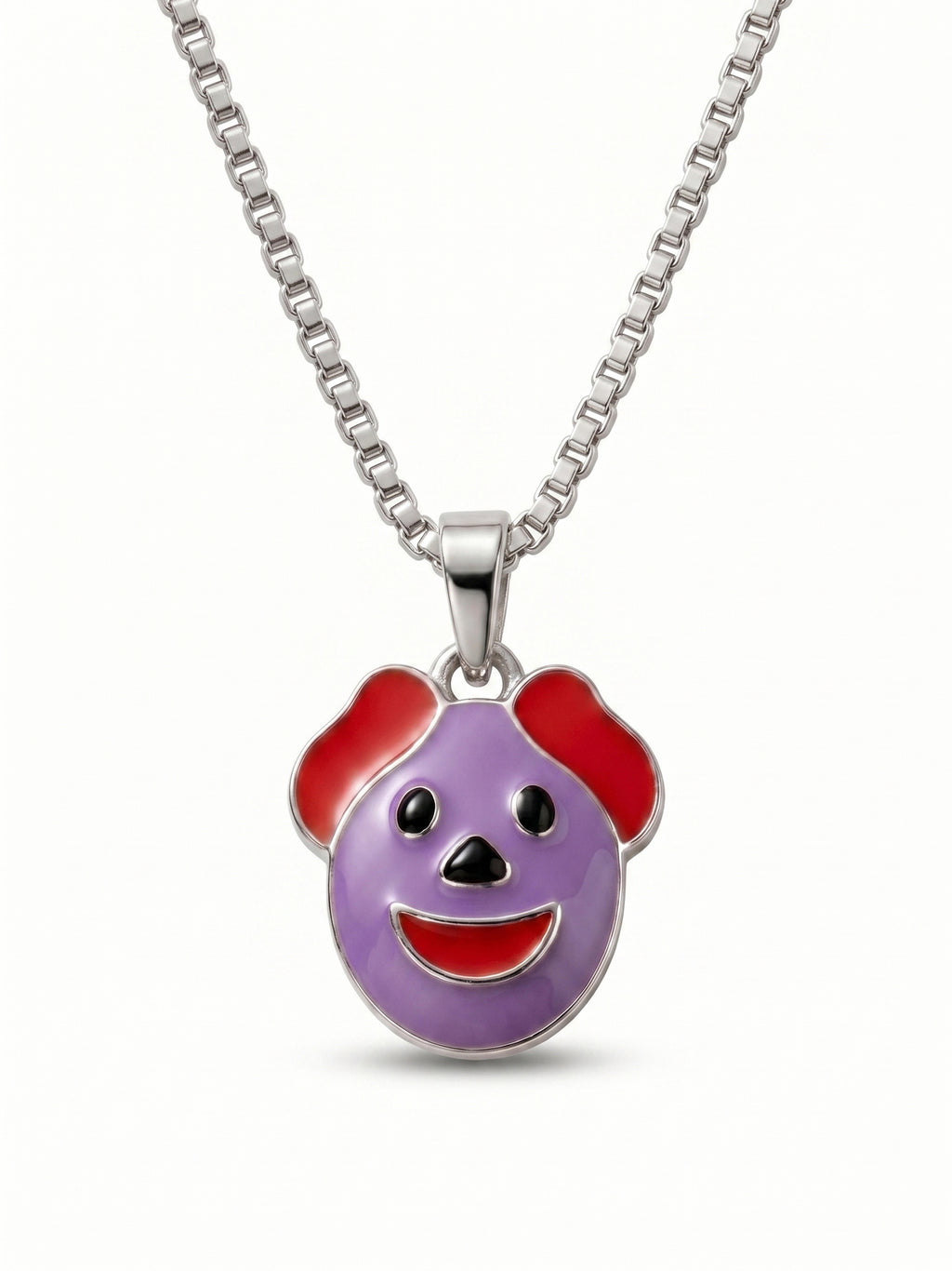 Kids Cartoon Puppy Enamel Pendant Necklace