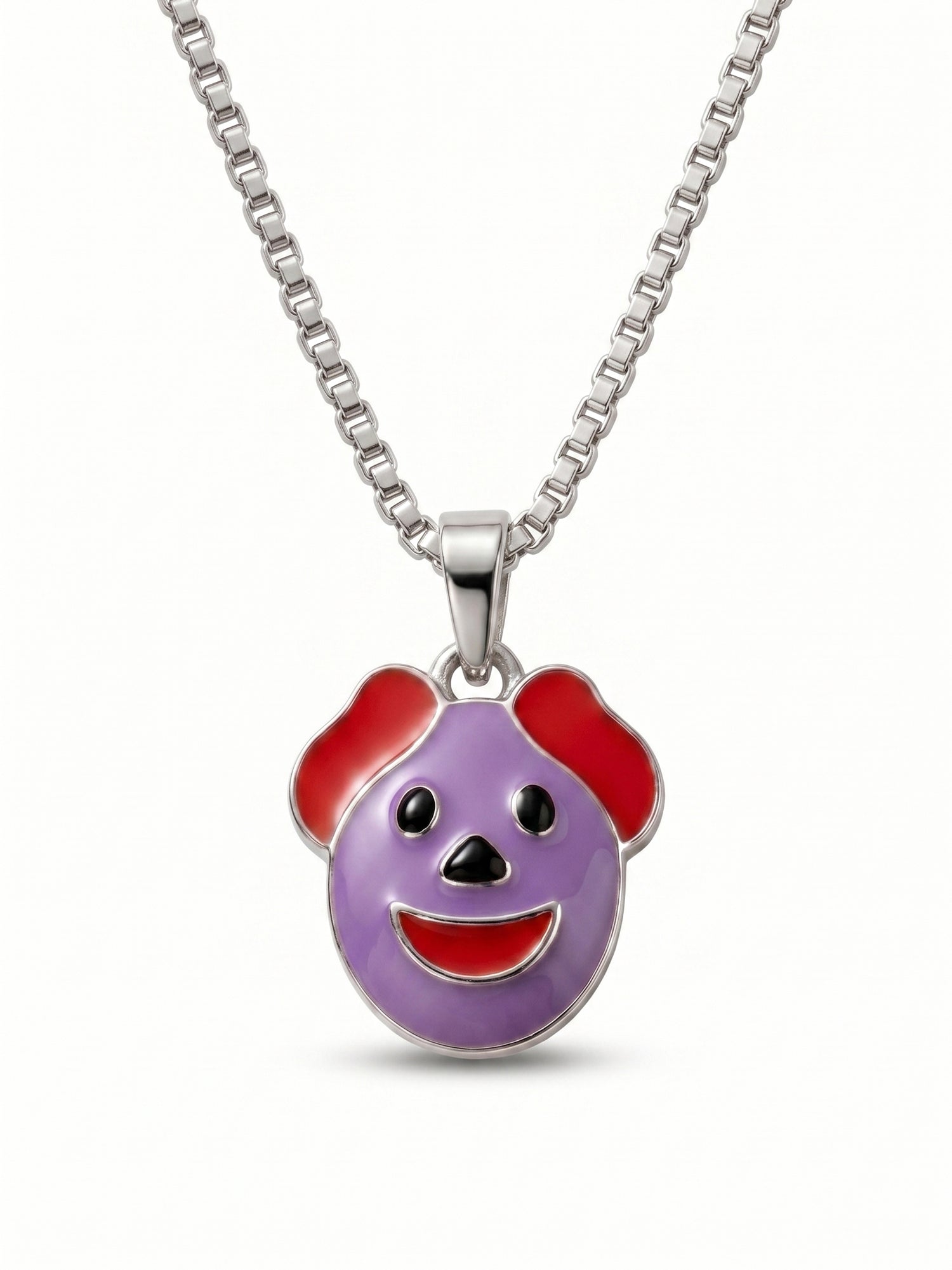 Kids Cartoon Puppy Enamel Pendant Necklace