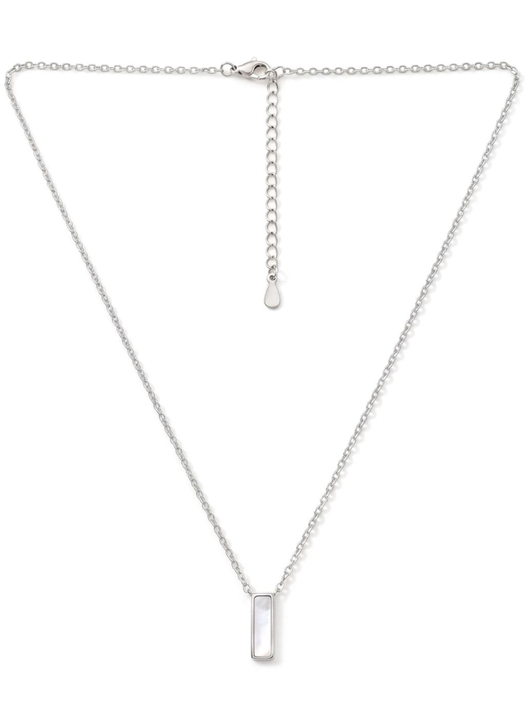 Mother of Pearl Vertical Bar Pendant Necklace