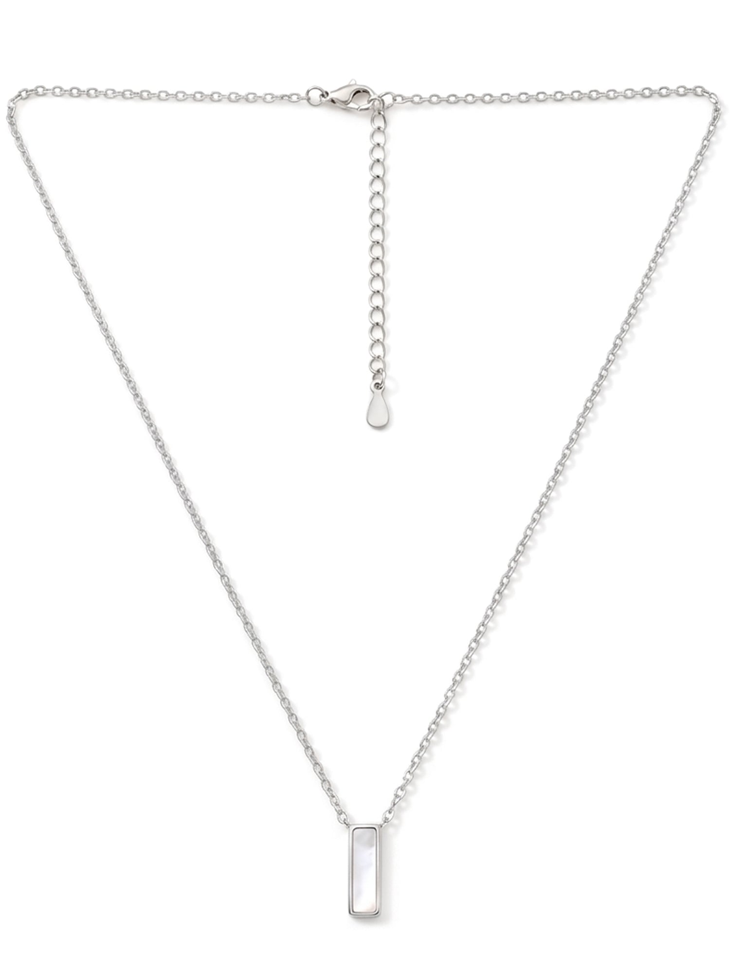 Mother of Pearl Vertical Bar Pendant Necklace