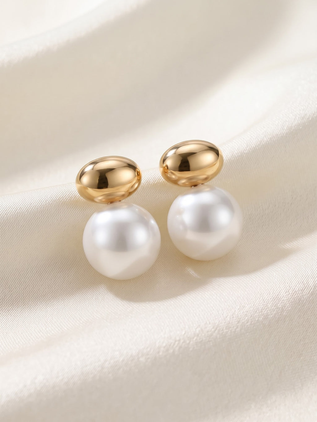The Golden Dome Pearl Drop Earrings