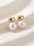 The Golden Dome Pearl Drop Earrings