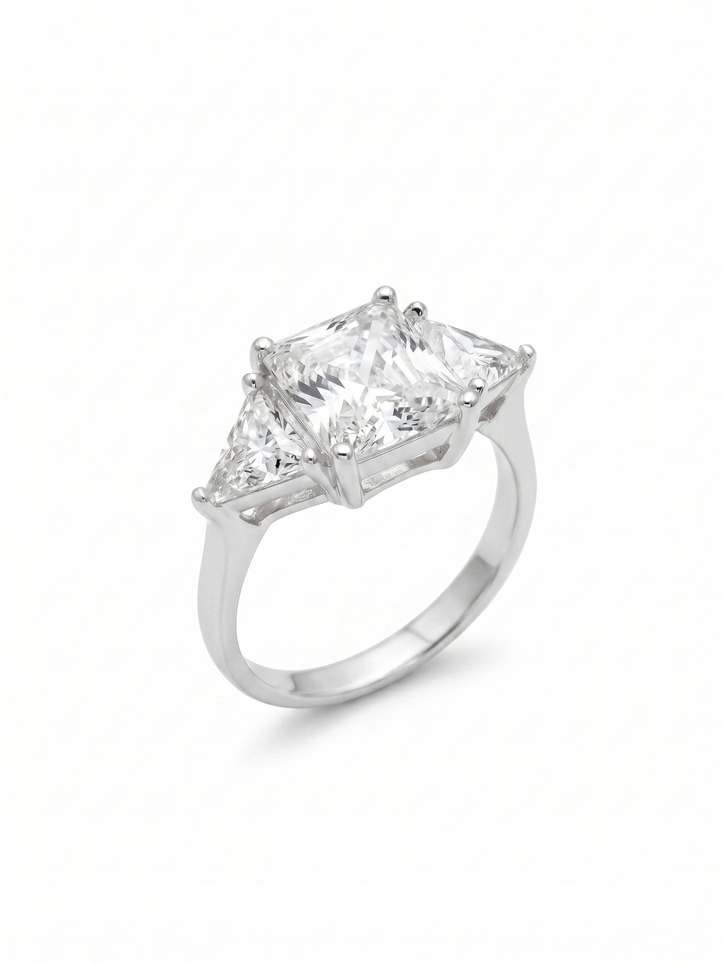 Radiant Cut Three Stone Trillion Ring