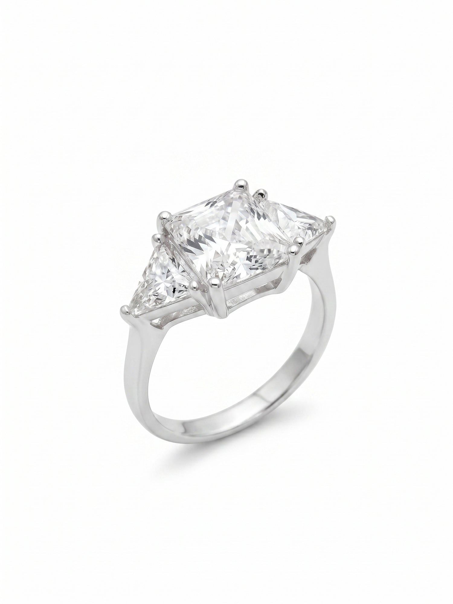 Radiant Cut Three Stone Trillion Ring