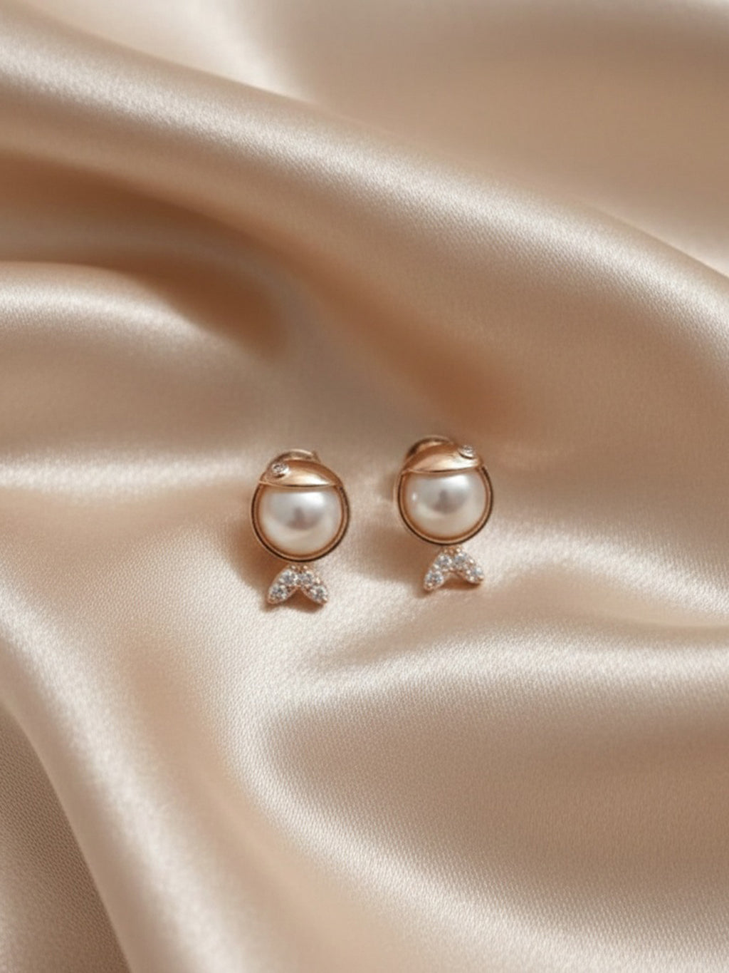 Gilded Oceanic Pearl Studs