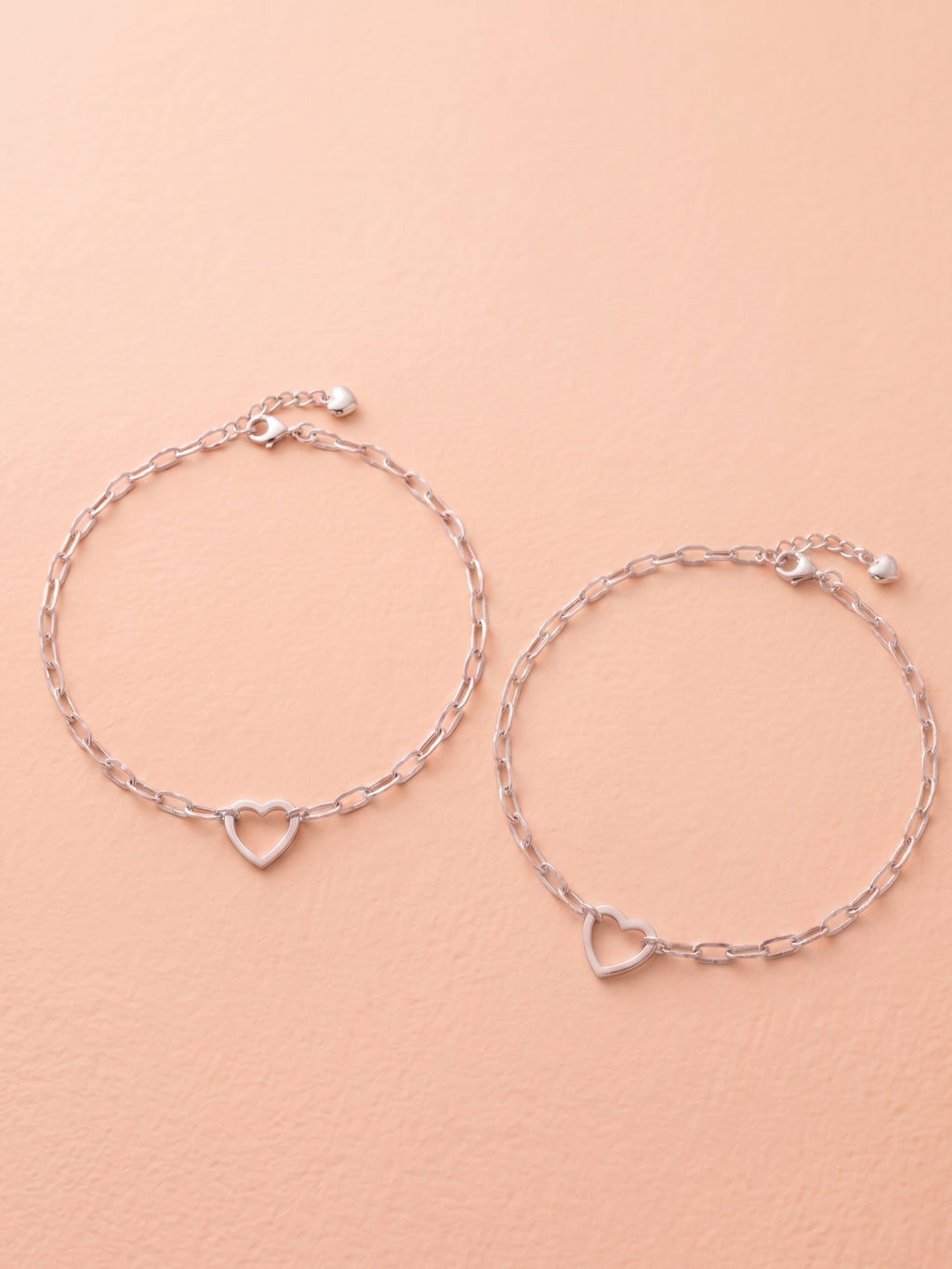 Radiant Heart Link Anklet Pair