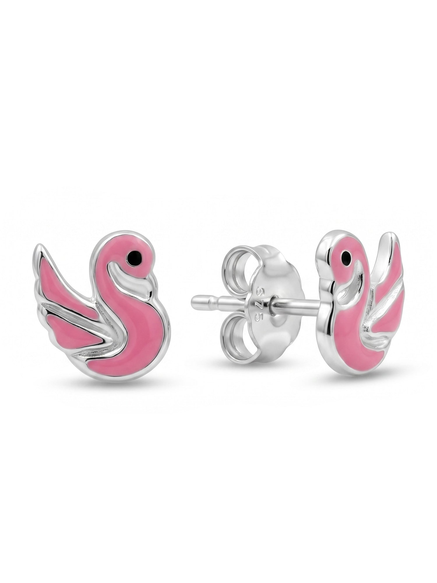 Pink Swan Studs