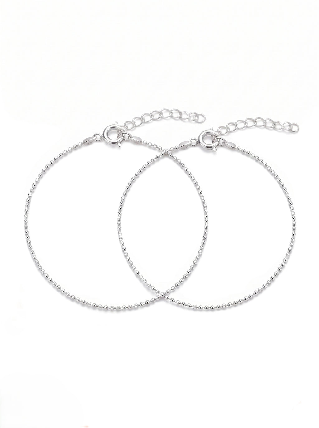 Starlight Bead Chain Anklet Pair