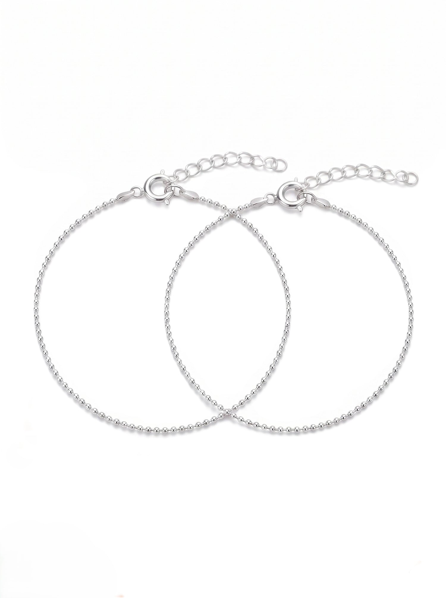 Starlight Bead Chain Anklet Pair