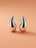 Silver Gleam Teardrop Studs