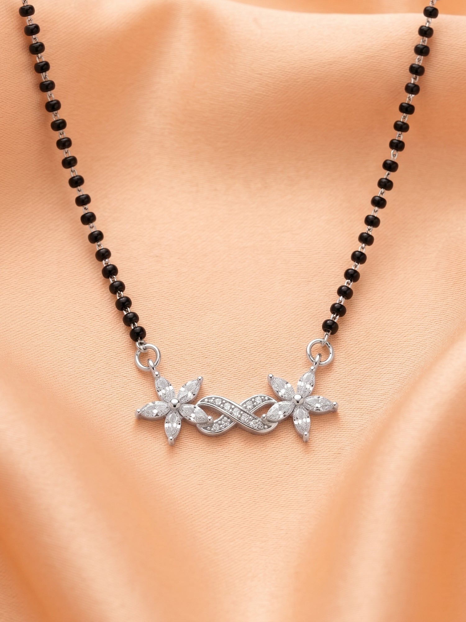 CZ Floral Infinity Mangalsutra