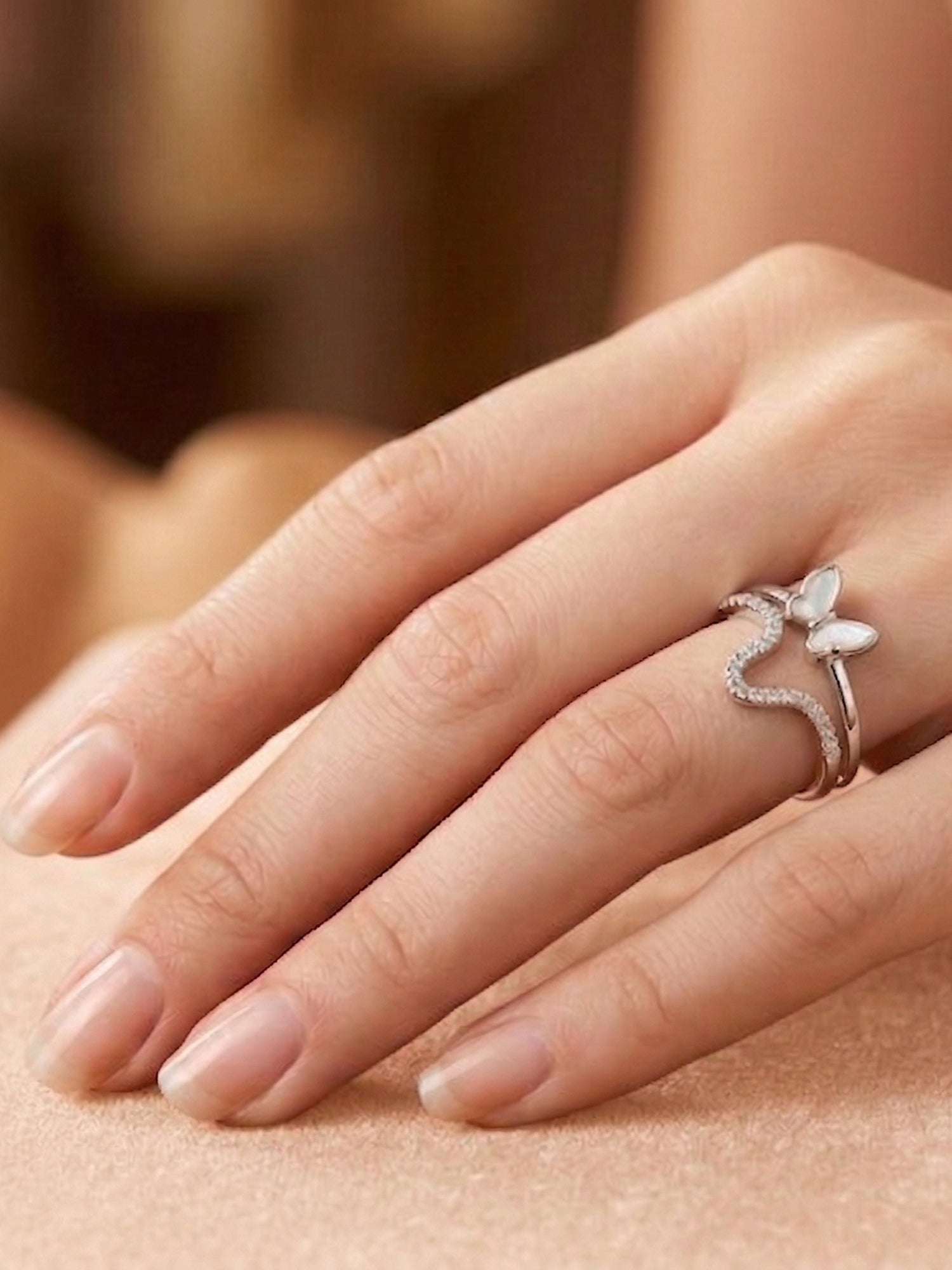Butterfly Shimmer Layered Ring