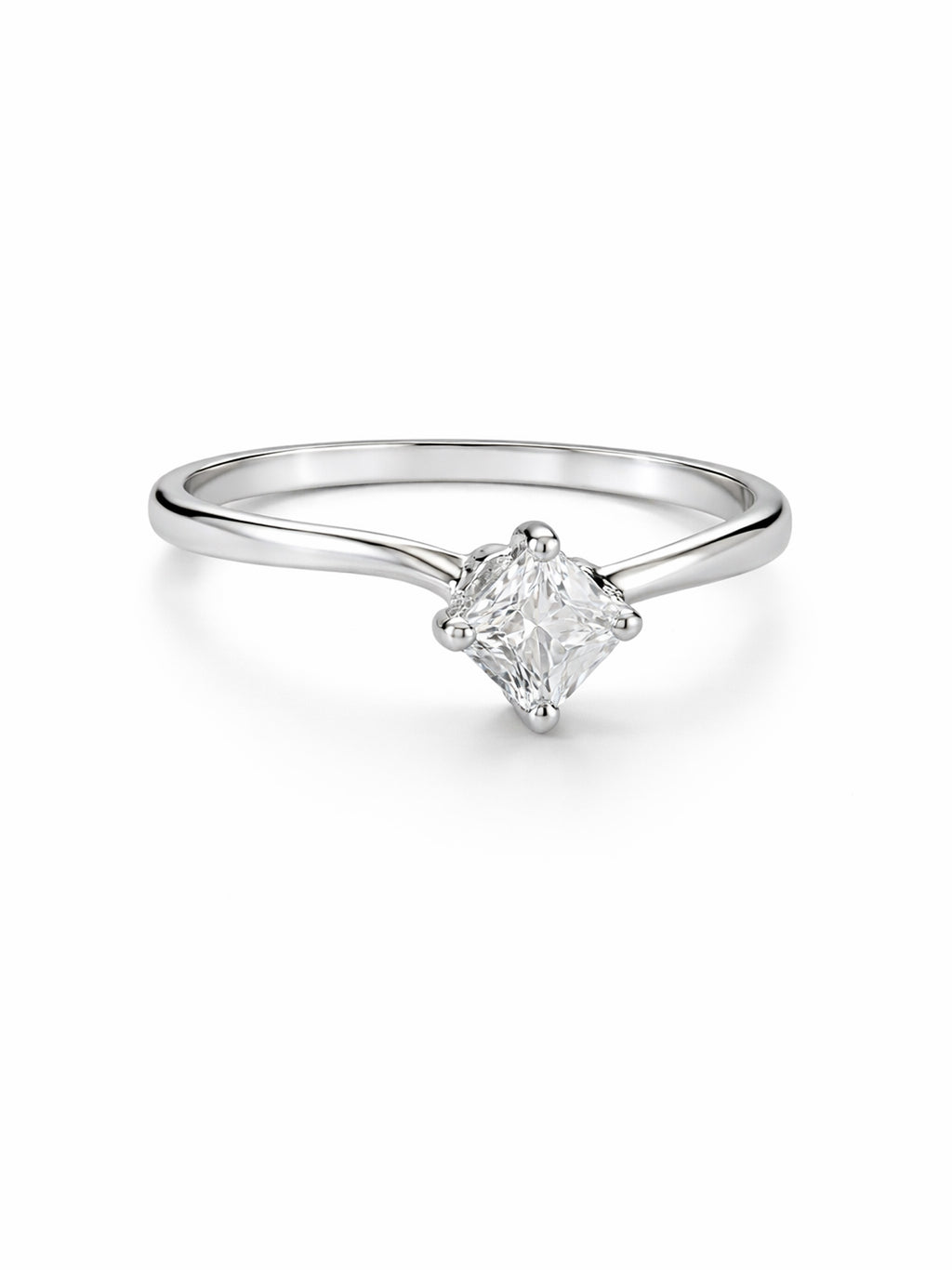 Kite-Set Princess Solitaire Ring