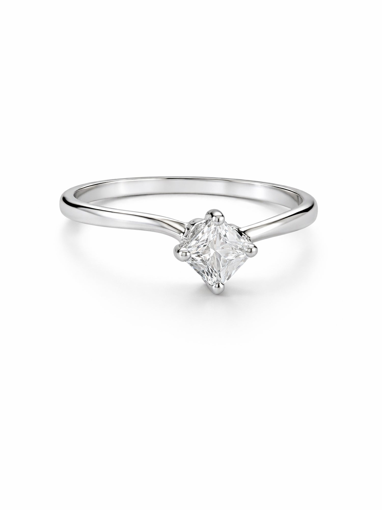 Kite-Set Princess Solitaire Ring