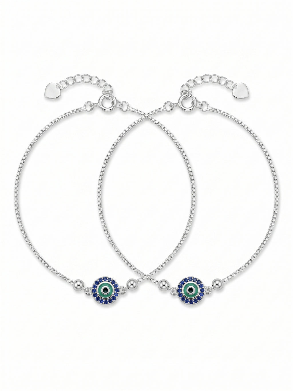 Aegis Sapphire Evil Eye Anklet Pair