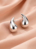 Mirror-Glaze Teardrop Studs