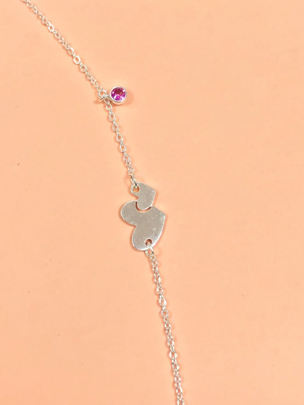Eternal Bond Heart & Gemstone Anklet