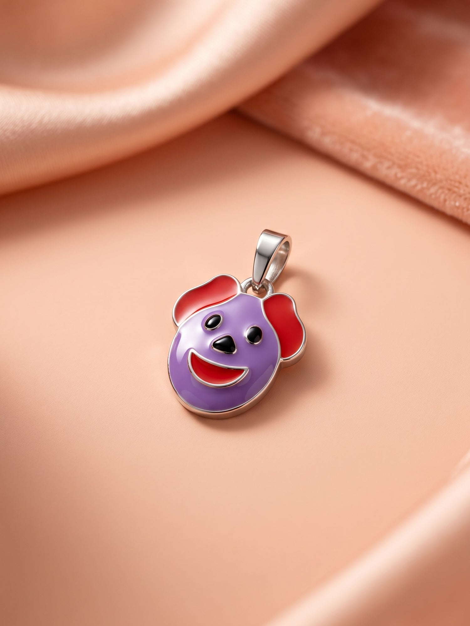 Kids Purple Puppy Face Pendant
