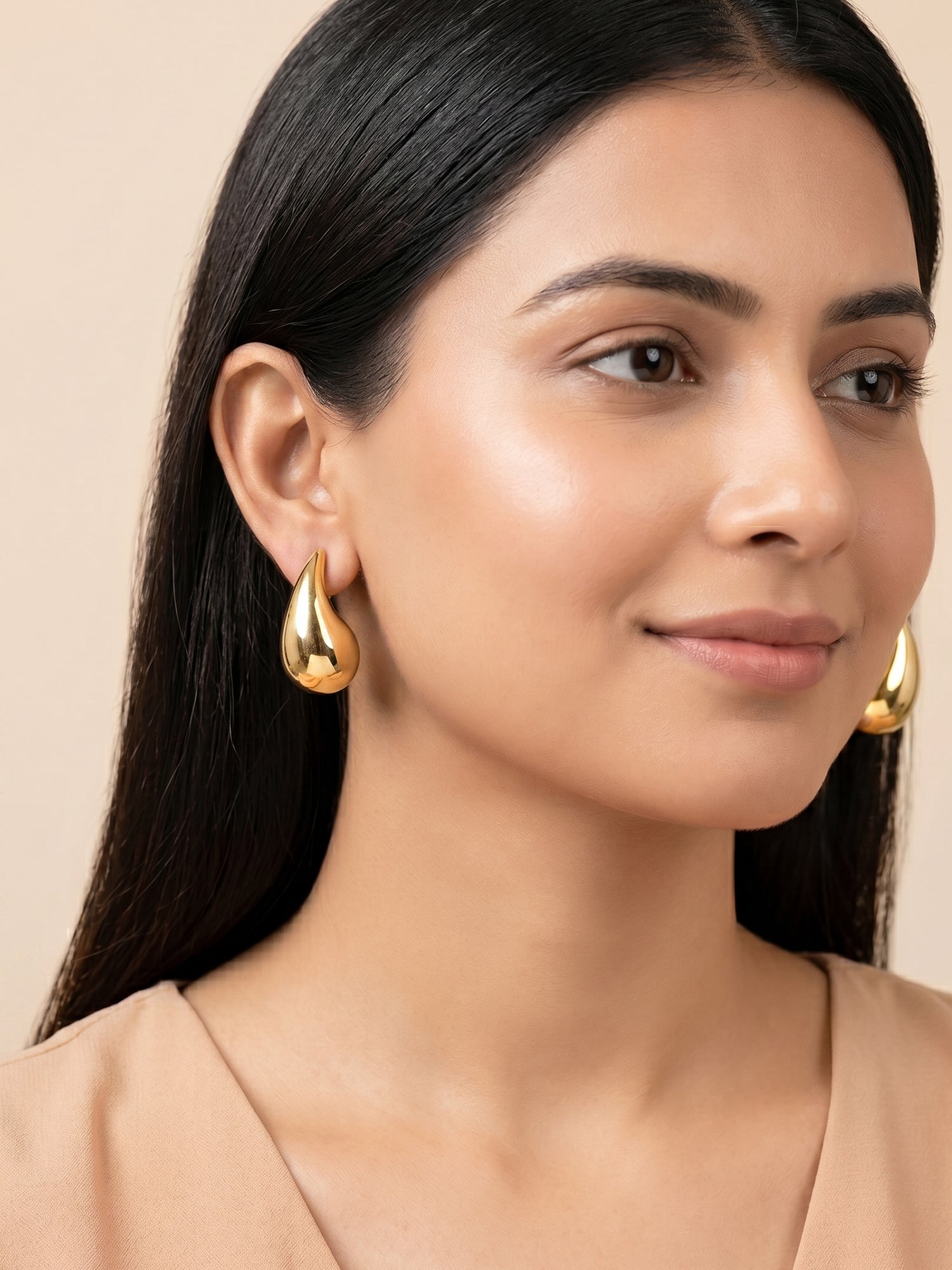 Gilded Mirror Teardrop Studs